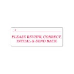 [ Thumbnail: "Please Review, Correct, Initial & Send Back" Self-Inking Stamp ]
