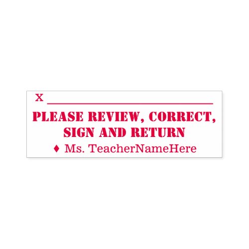 Please Review Correct Sign And Return  Name Self_inking Stamp