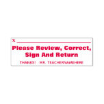 [ Thumbnail: "Please Review, Correct, Sign and Return" + Name Self-Inking Stamp ]