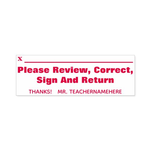 Please Review Correct Sign And Return  Name Self_inking Stamp