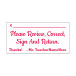 [ Thumbnail: "Please Review, Correct, Sign and Return." & Name Self-Inking Stamp ]