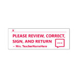 [ Thumbnail: "Please Review, Correct, Sign, and Return" Self-Inking Stamp ]