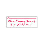 [ Thumbnail: "Please Review, Correct, Sign and Return" Self-Inking Stamp ]