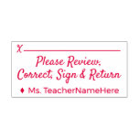 [ Thumbnail: "Please Review, Correct, Sign & Return" + Name Self-Inking Stamp ]