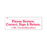 [ Thumbnail: "Please Review, Correct, Sign & Return." & Name Self-Inking Stamp ]
