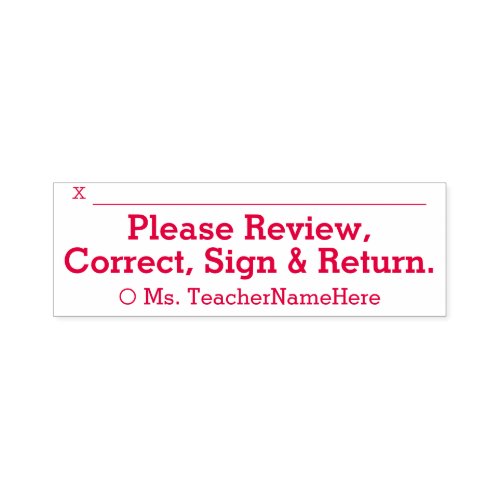 Please Review Correct Sign  Return  Name Self_inking Stamp