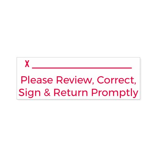 Please Review Correct Sign  Return Promptly Self_inking Stamp