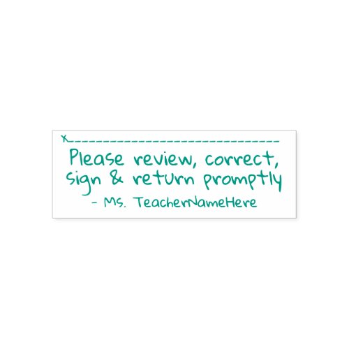 Please review correct sign  return promptly Self_inking Stamp