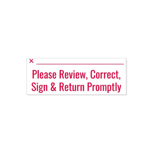 Please Review Correct Sign  Return Promptly Self_inking Stamp