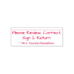 [ Thumbnail: "Please Review, Correct, Sign & Return" Self-Inking Stamp ]