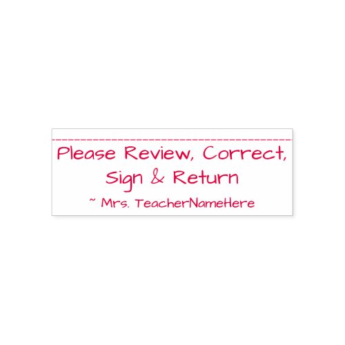Please Review Correct Sign  Return Self_inking Stamp