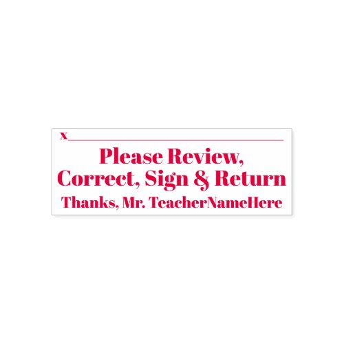 Please Review Correct Sign  Return Self_inking Stamp