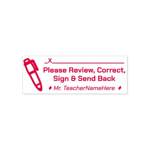 Please Review Correct Sign  Send Back Self_inking Stamp