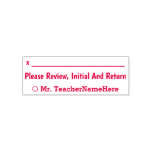[ Thumbnail: "Please Review, Initial and Return" & Custom Name Self-Inking Stamp ]