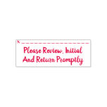 [ Thumbnail: "Please Review, Initial and Return Promptly" Self-Inking Stamp ]