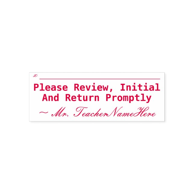 "Please Review, Initial And Return Promptly" Self-inking Stamp (Design)
