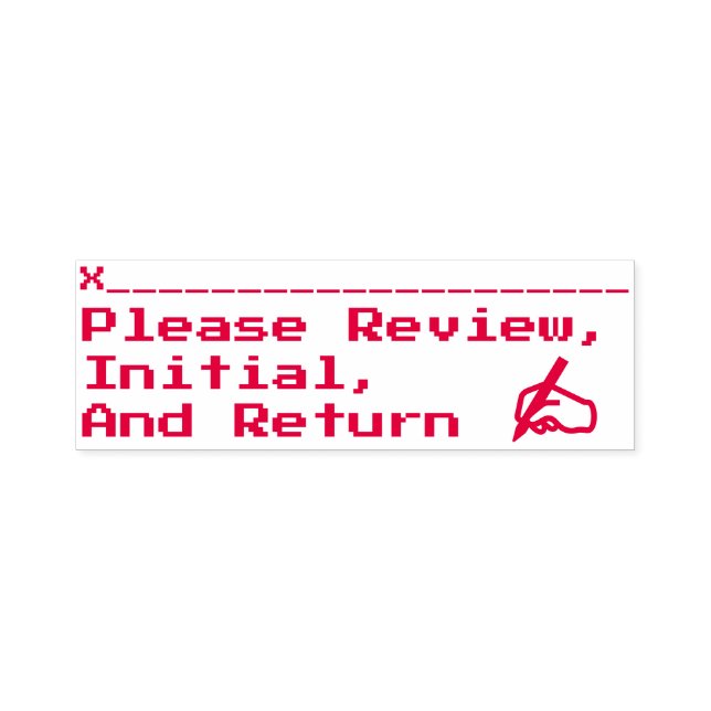 "Please Review, Initial, And Return" Rubber Stamp (Design)