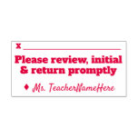 [ Thumbnail: "Please Review, Initial & Return Promptly" + Name Self-Inking Stamp ]