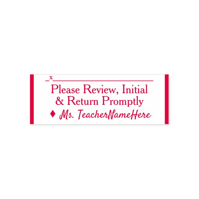 "Please Review, Initial & Return Promptly" Self-inking Stamp (Design)