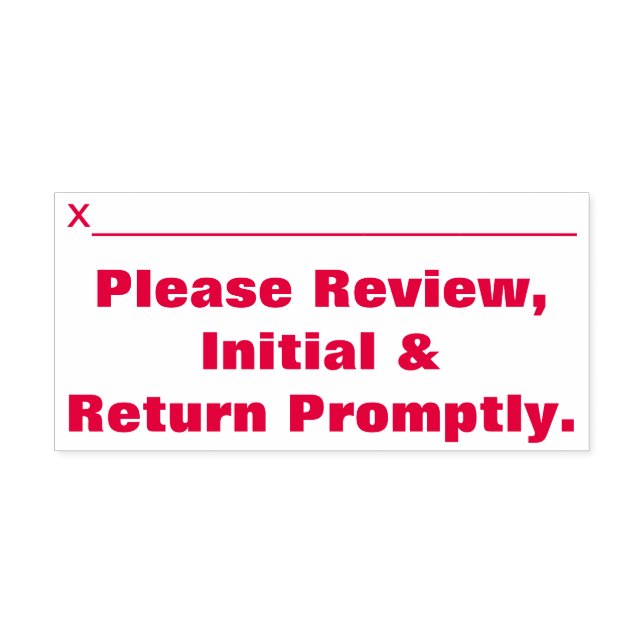 "Please Review, Initial & Return Promptly." Self-inking Stamp (Design)