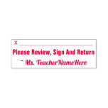 [ Thumbnail: "Please Review, Sign and Return" + Educator Name Self-Inking Stamp ]