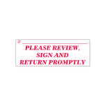 [ Thumbnail: "Please Review, Sign and Return Promptly" Self-Inking Stamp ]