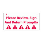 [ Thumbnail: "Please Review, Sign and Return Promptly" Self-Inking Stamp ]