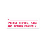 [ Thumbnail: "Please Review, Sign and Return Promptly." Self-Inking Stamp ]