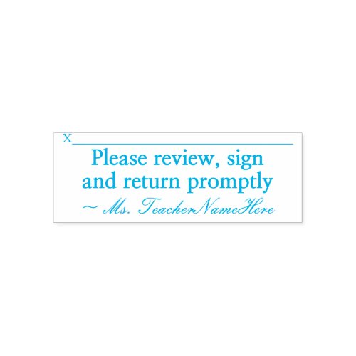 Please review sign and return promptly Self_inking Stamp