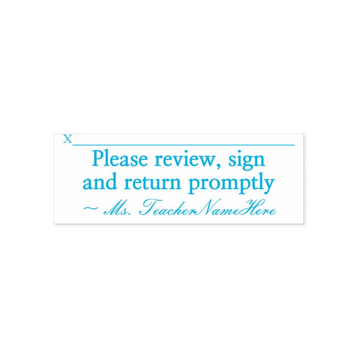  please review sign and return promptly self inking stamp zazzle