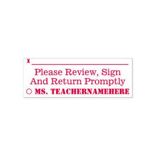 "Please Review, Sign And Return Promptly" Self-inking Stamp
