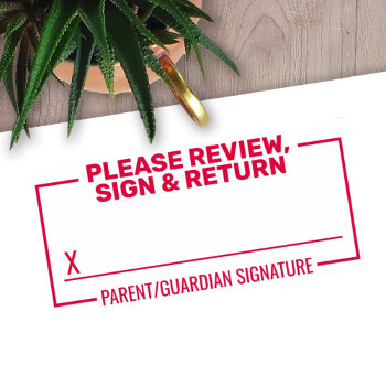 Please Review Sign Return With X Signing Line Self Self-inking Stamp by ForTeachersOnly at Zazzle