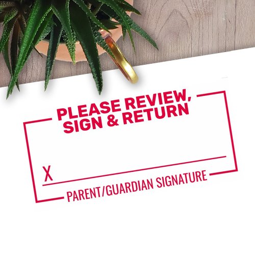 Please Review Sign Return with x signing line Self Self_inking Stamp