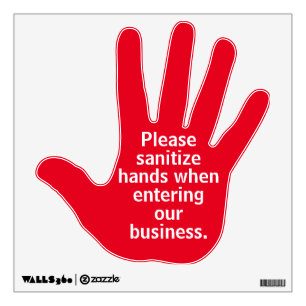 Please sanitize hands wall decal