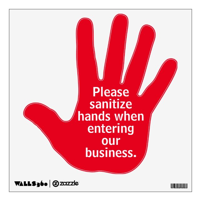 Please sanitize hands wall decal (Front)