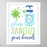 Please Sanitize Your Hands Poster at Zazzle
