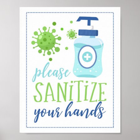 Please Sanitize Your Hands Poster