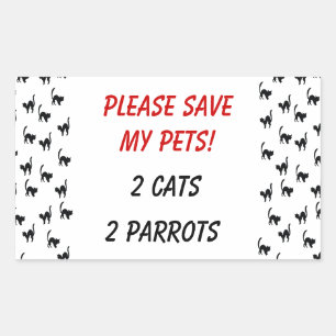 Please Save My Pets! Rectangular Sticker
