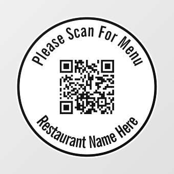 Please Scan For Menu QR Code Template Window Cling | Zazzle
