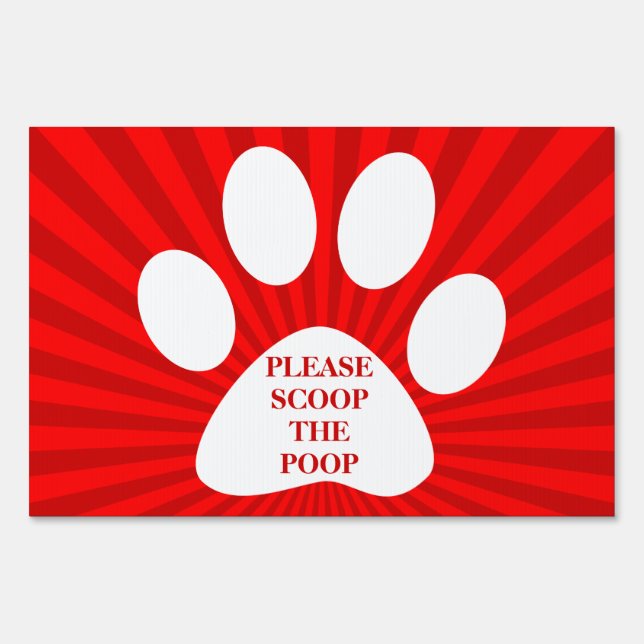 please scoop the poop : red rays sign (Front)