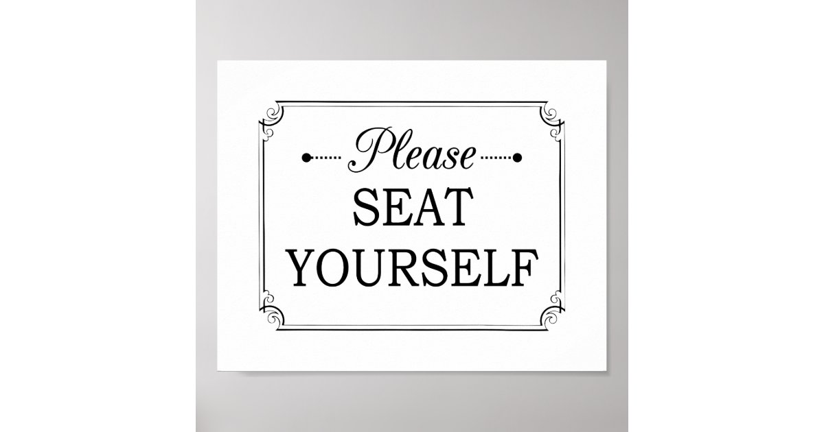 Please Seat Yourself Bathroom Poster  Zazzle.com