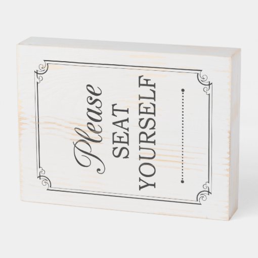 Please Seat Yourself Cute Bathroom Wooden Box Sign Zazzle