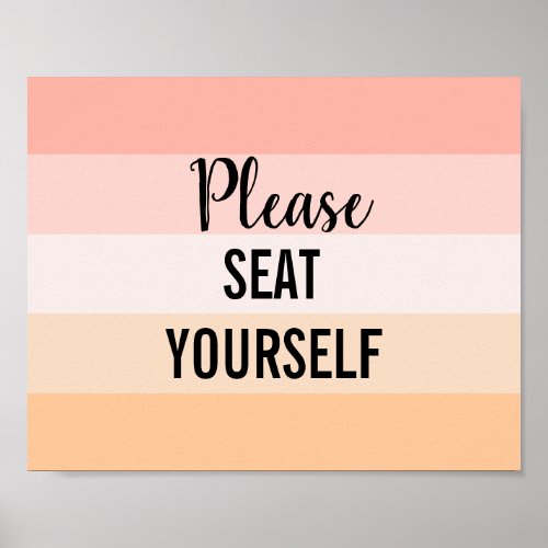 Please seat yourself funny bathroom quote poster