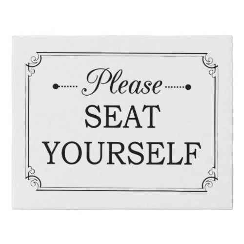 Please Seat Yourself Funny Quote Vintage Bathroom Faux Canvas Print