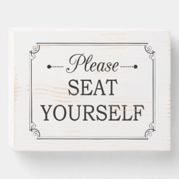 Please Seat Yourself Funny Vintage Bathroom Wooden Box Sign by wuyfavors at Zazzle