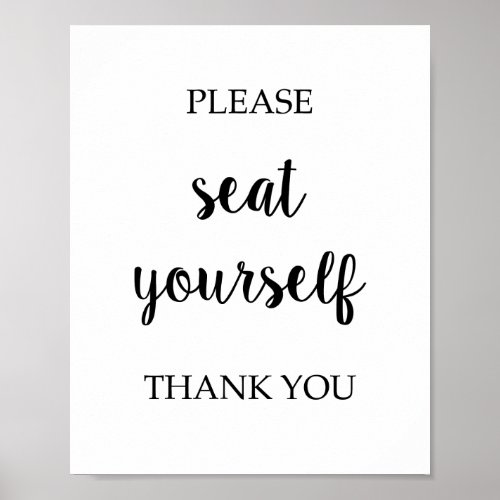 Please Seat Yourself Poster