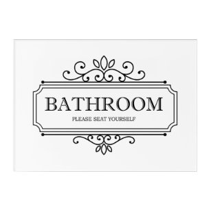 Vintage Bathroom Signs Art Wall Decor Zazzle