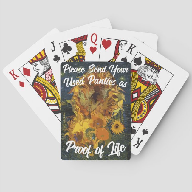 Please Send Your Used Panties as Proof of Life Poker Cards (Back)