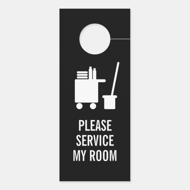 Please service my room Do not disturb modern hotel Door Hanger (Back)