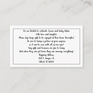 Please Ship Gifts for Baby Shower Enclosure Cards